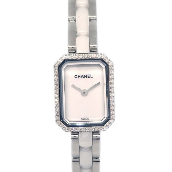 Chanel Premiere H2132 Quartz Watch Ceramic SS Diamond 124343 - Picture 1 of 9